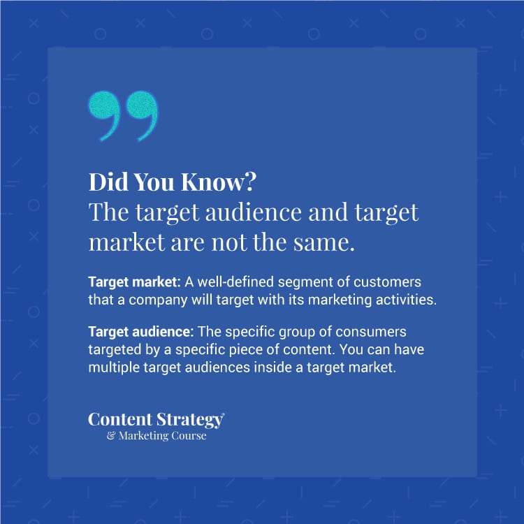target audience and target marketing are not the same