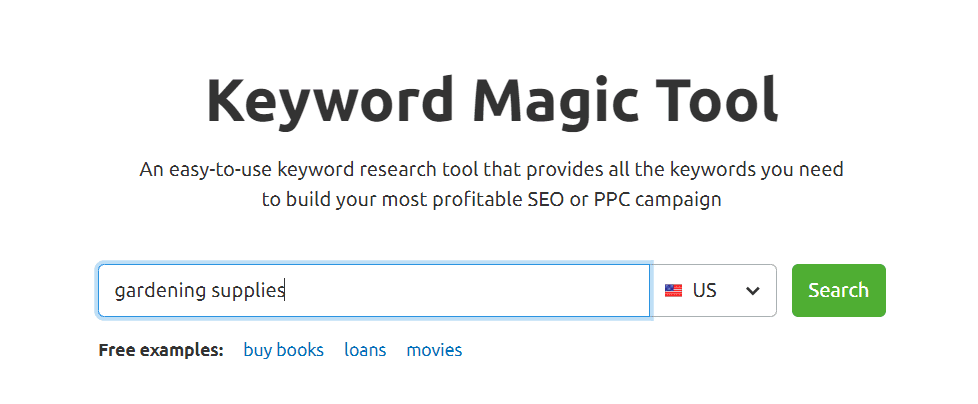 SEMrush keyword magic content tool