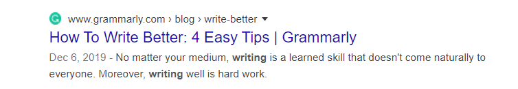google result grammarly