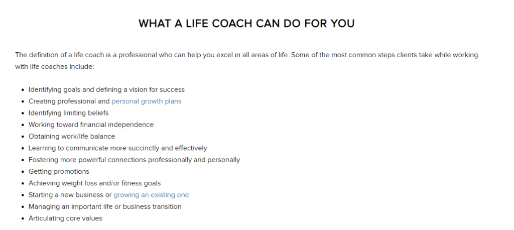 Tony Robbins life coach target market