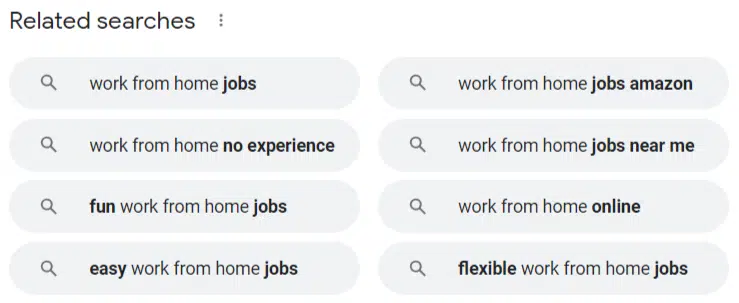 work from home related keywords